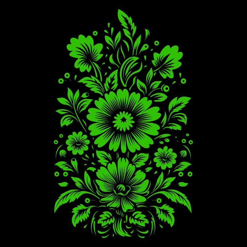 Schönes grünes Blumenmuster