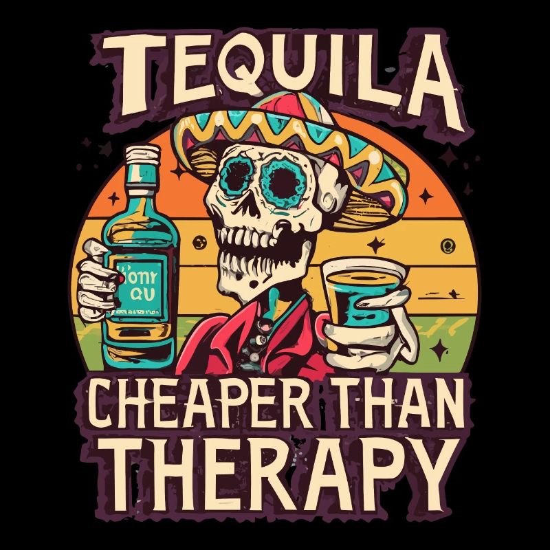 Lustiger Spruch Tequila is Cheaper Than Therapy