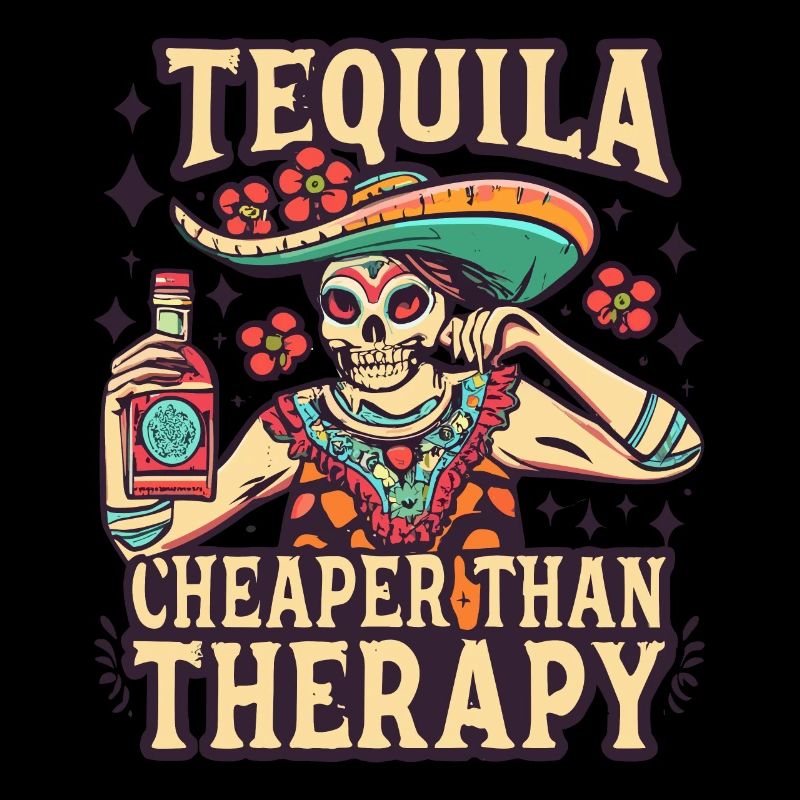 Tequila is Cheaper Than Therapy Lustiger Spruch