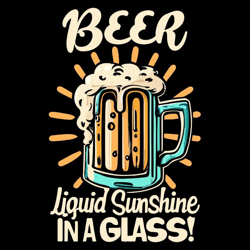 Beer Liquid Sunshine in a Glas Bier Spruch