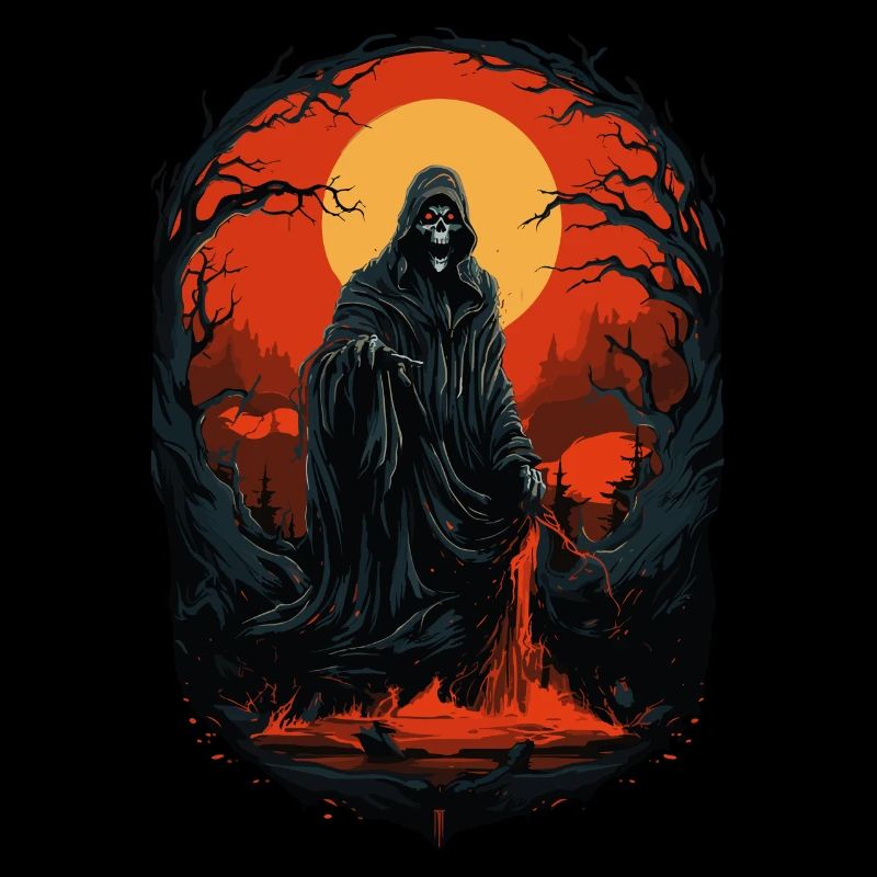 Gruseliger Halloween Sensenmann Grim Reaper