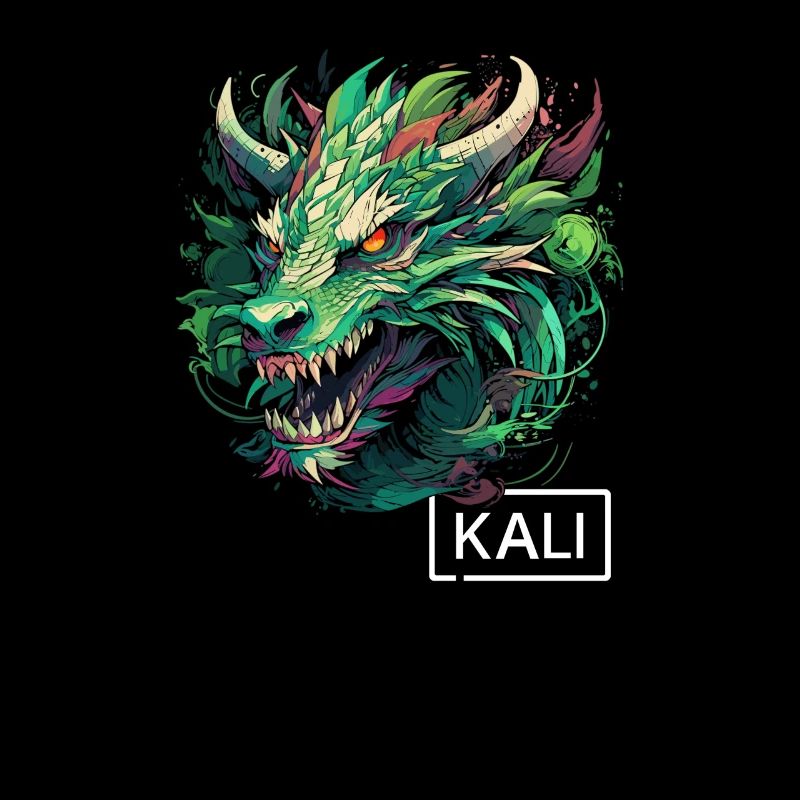 Modern Green Kali Linux Dragon Design for Ethical