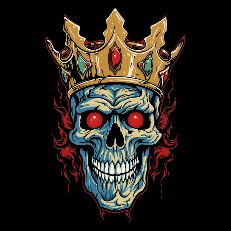 Colorful Abstract Skull with Crown