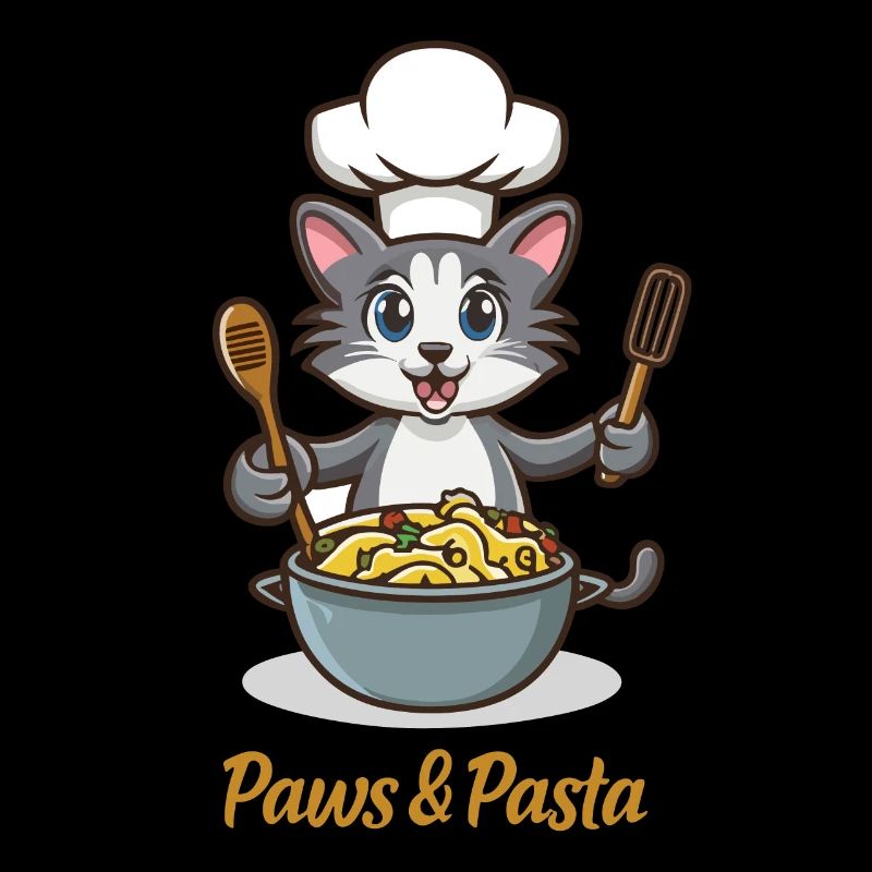 Paws and Ramen Lustige Katzen Tier Sprüche