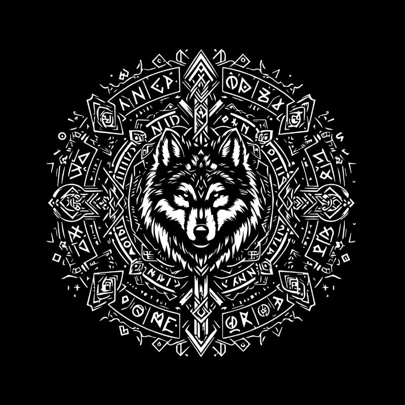 Wolf Odin Nordische Wikinger Rune