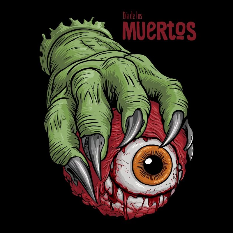 Vert Monstre Main Oeil Sanglant Fête d’Halloween