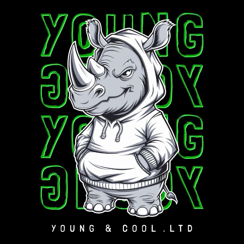 Nashorn Young and Cool Tierliebhaber