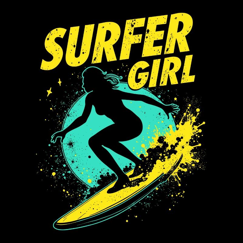 Surfeur Fille Surfeur Surf Surf Surfeur