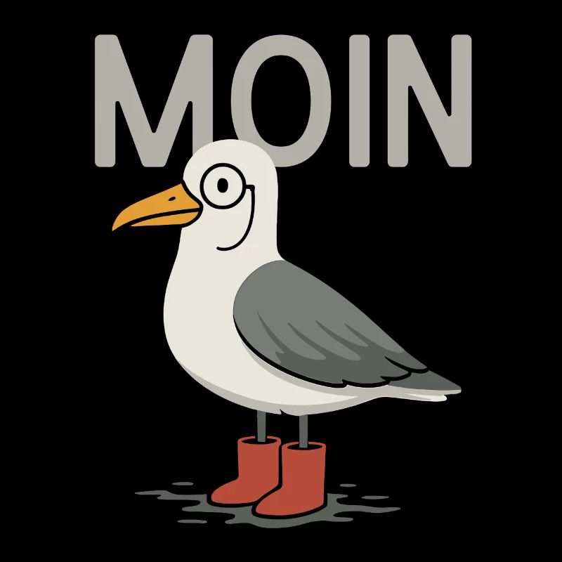 Moin Möwe mit Monokel