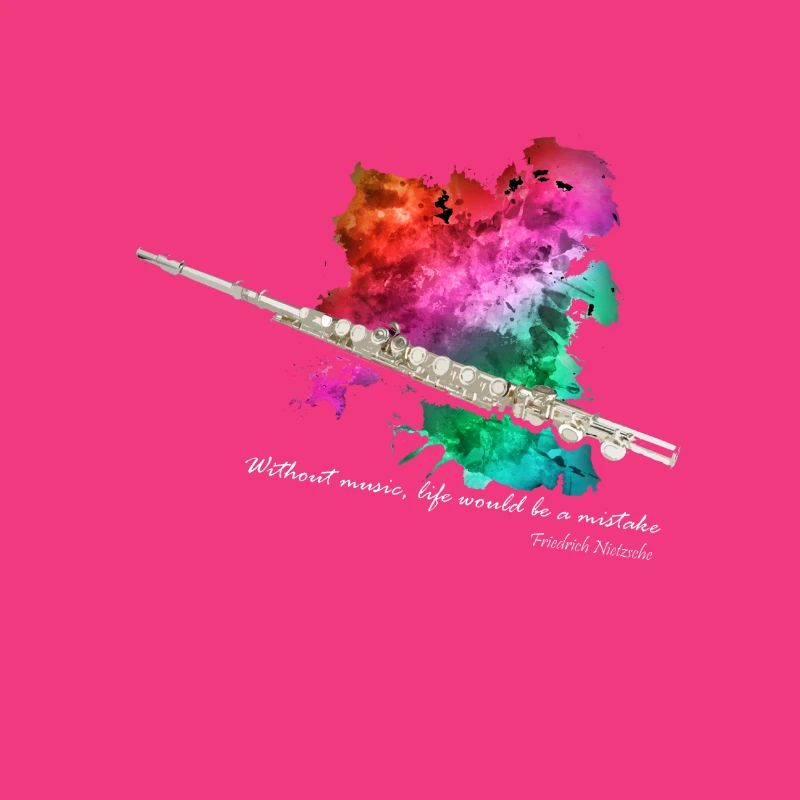 Querfloete in einer Farbexplosion