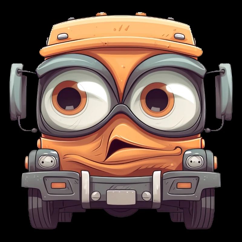 Comic truck with face