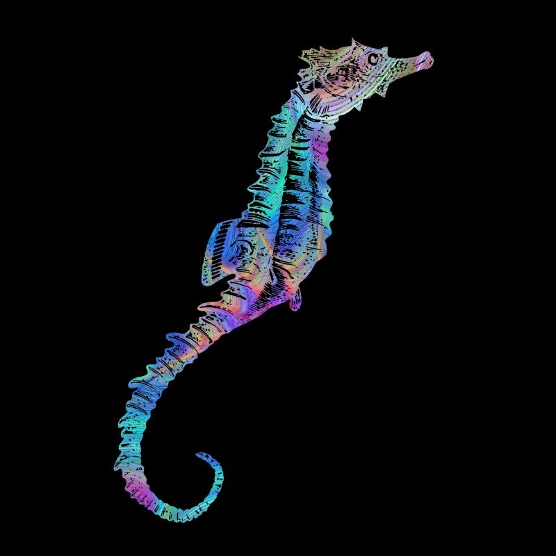 Psychedelisches Seepferdchen Surreal Trippy Ocean Life