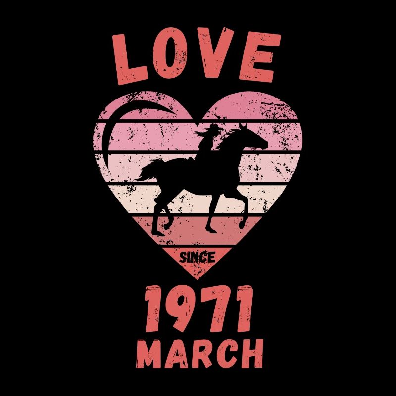 Love Pferde Reiten Geburtstag März 1971