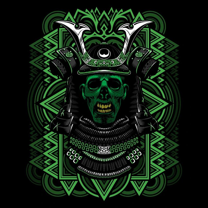 Green zombie samurai