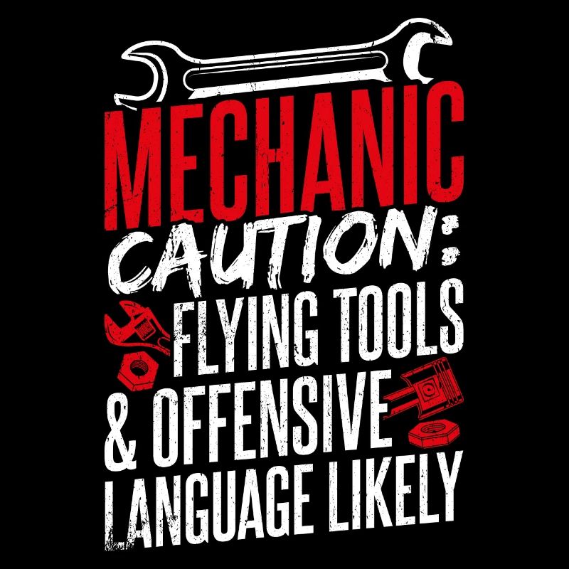 Mechanic Caution Flying Tools Design Aut