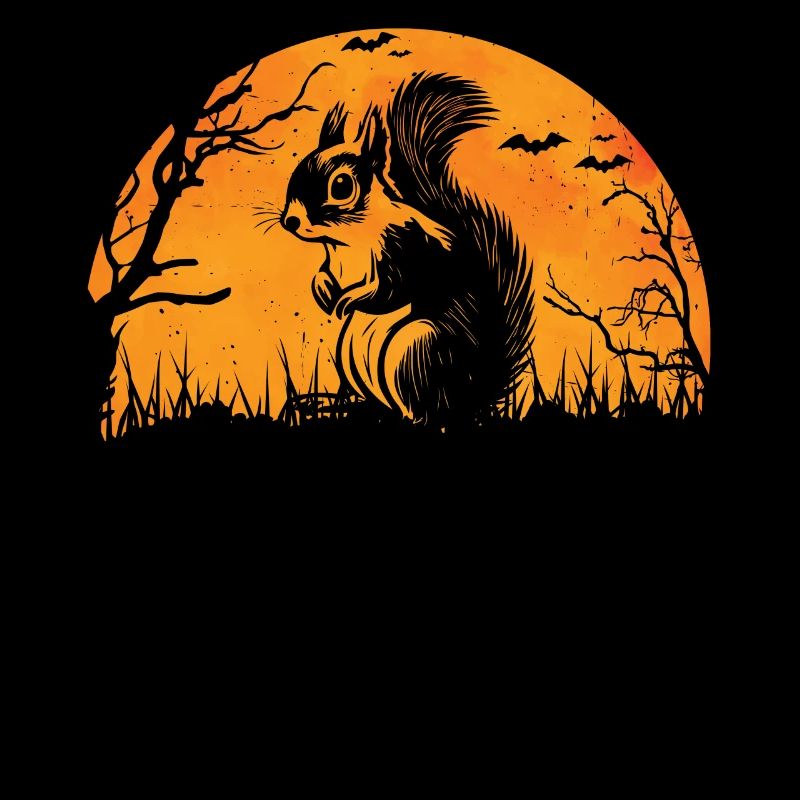 Funny Squirrel Halloween Silhouette Squirrel Lover