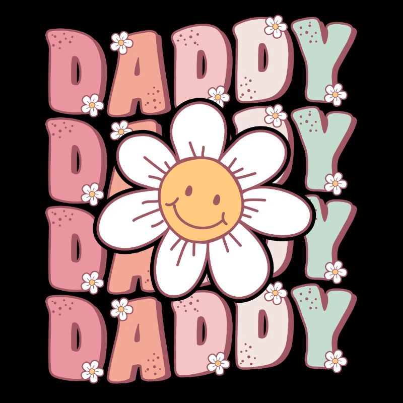 Cute Groovy Daddy Retro Daisy Flower