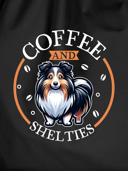 Coffee and Shetland Sheepdog