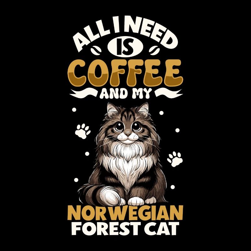 Le café et mon chat des forêts norvégiennes