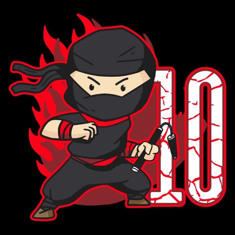 Ninja Fighter Anniversaire Garçon 10 Ans Ninjas