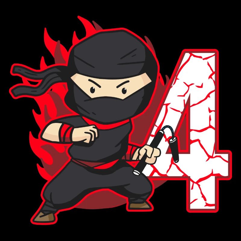 Ninja Fighter Anniversaire Garçon 4 Ans Ninjas