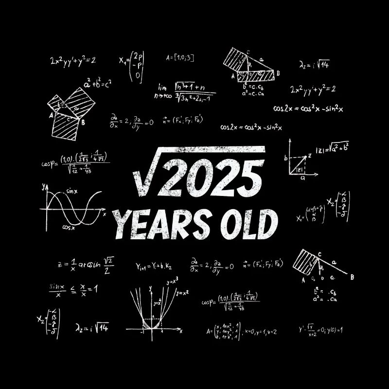 Racine carrée à partir de 2025 - 45e anniversaire math nerd
