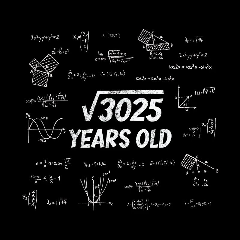 Quadratwurzel aus 3025 - 55. Geburtstag Mathe Nerd