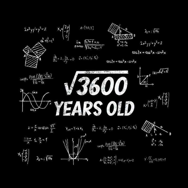 Racine carrée de 3600 - 60e anniversaire math nerd