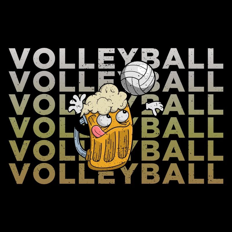 Volleyball Bier Biertrinker Volleyballtrainer