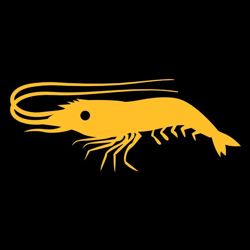 single shrimp prawn with antennae