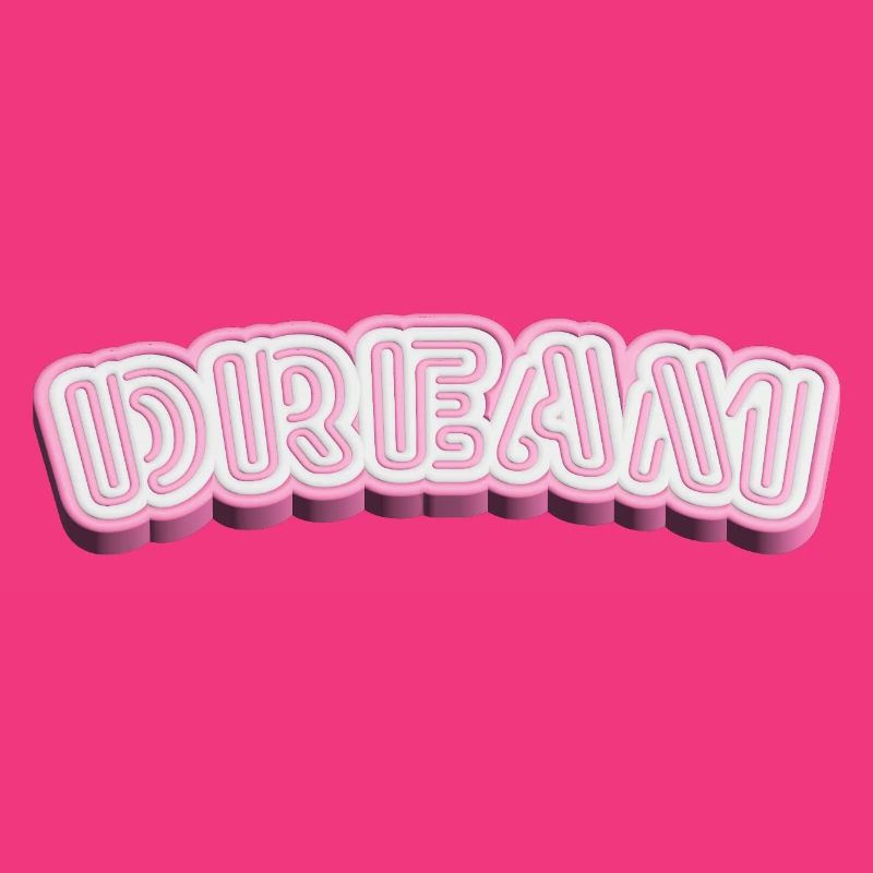 Dream 3D Typography - White & Pink 3D Word Design