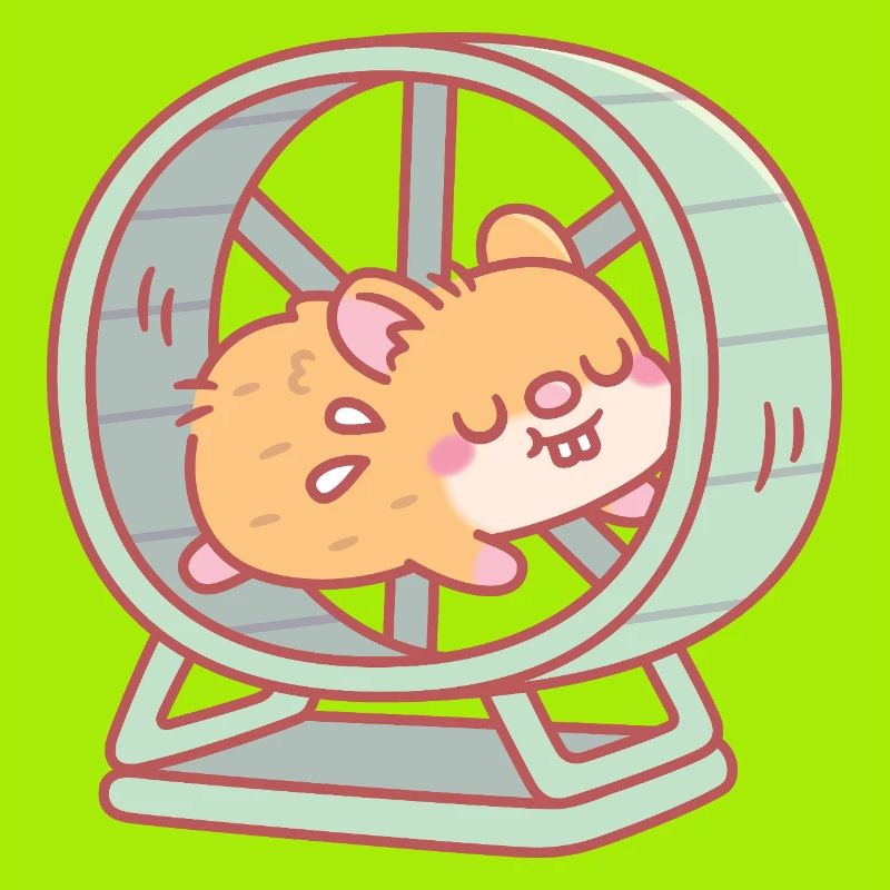 Cute Hamster Running on Wheel