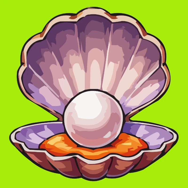 Iridescent pearl in shell