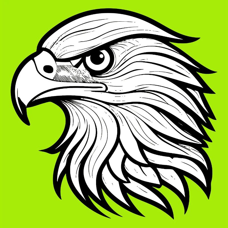 Stylish Eagle Head Illustration