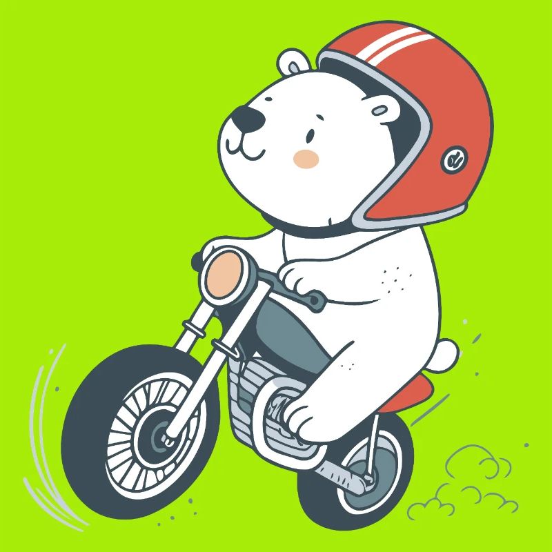 Cartoonish Biker Bear