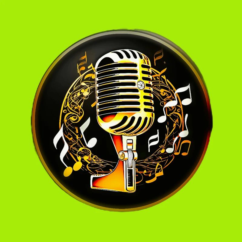 Microphone doré