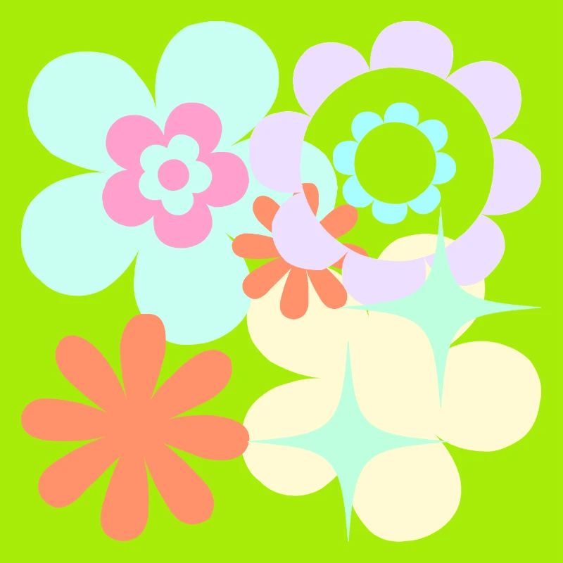 Blüten-Pop Retro Muster