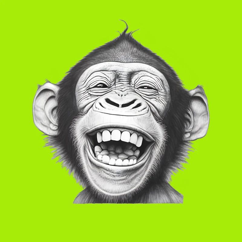 Laughing Monkey Black & White