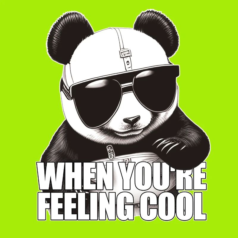 Cool panda feeling good