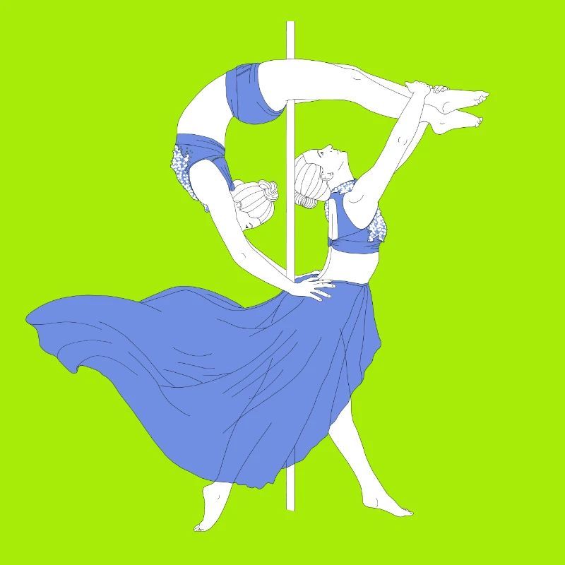 Pole Dance Blue Impression