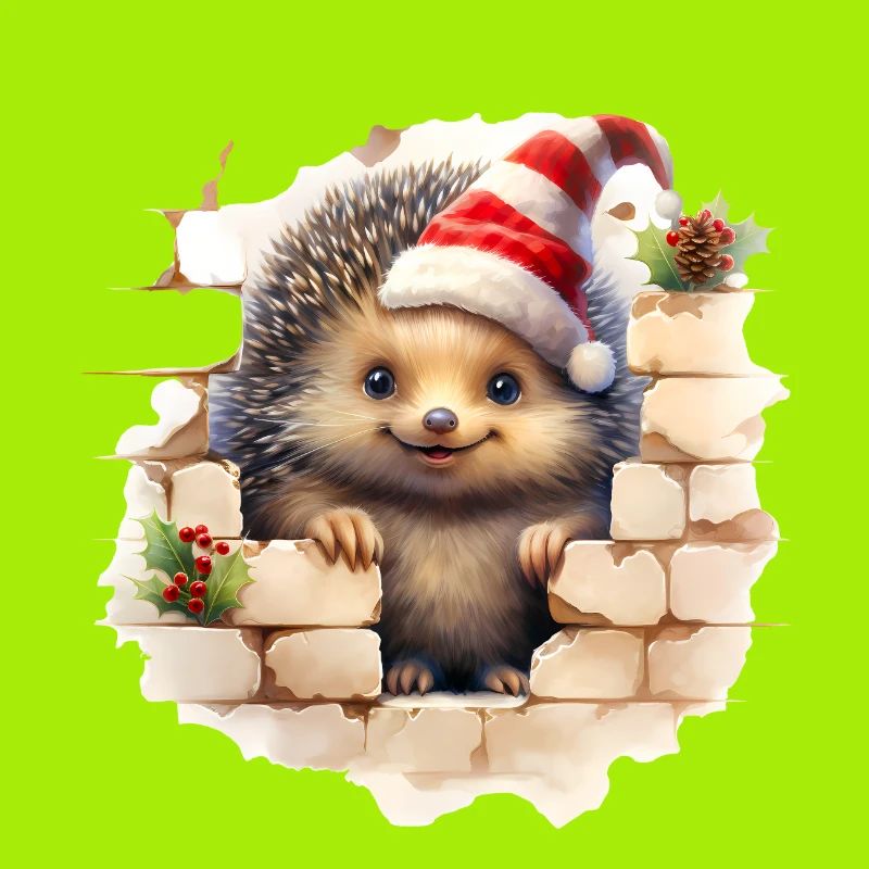 Weihnachtsigel in der Mauer