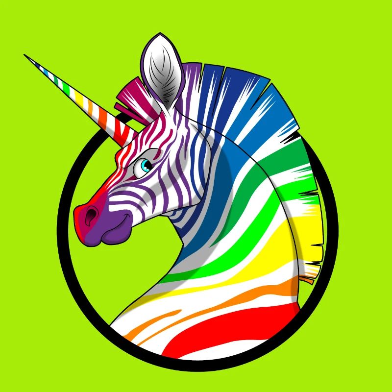Regenbogen Einhorn Zebra