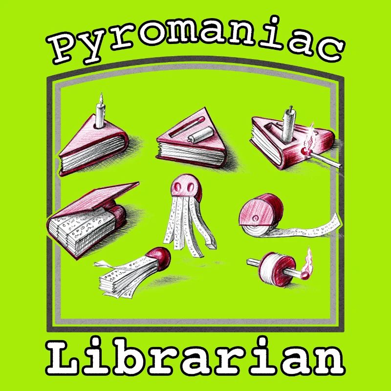 Pyromaniac Librarian Igniting Book Ideas