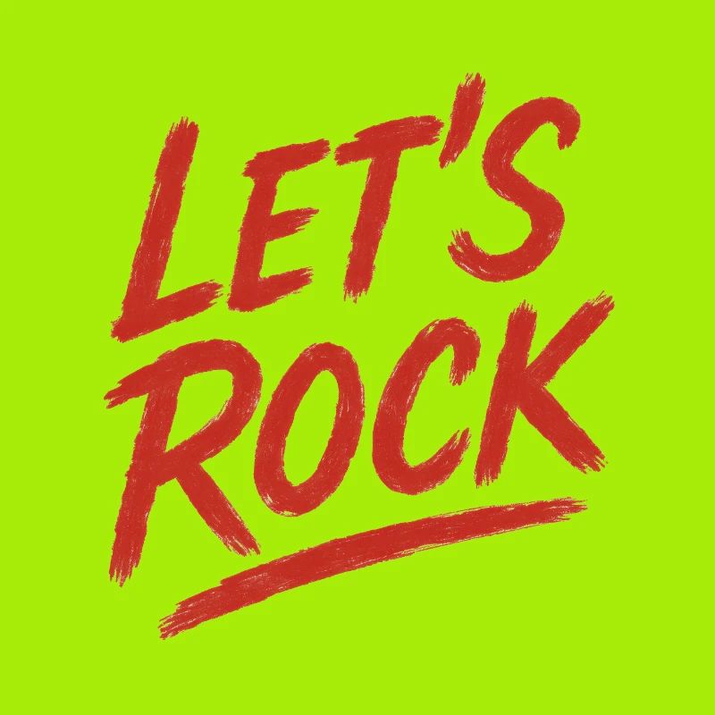 Vibrant Rock Text Graphic Design
