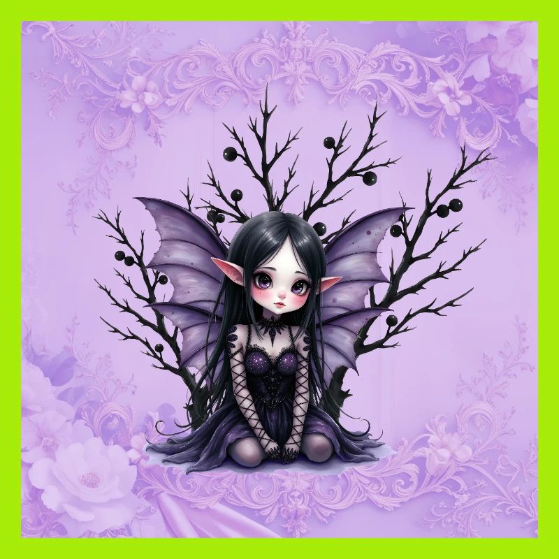 Vampir Fee Mädchen auf dunklem Baum