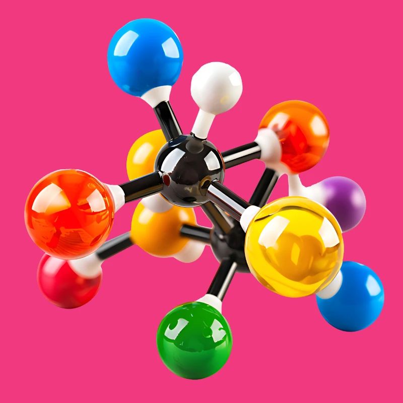 Modèle de structure moléculaire coloré