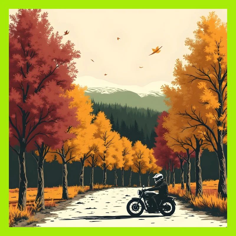 Rangée d’arbres à impression en bloc + vélo