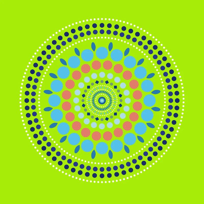Blue Gradient Dot Mandala