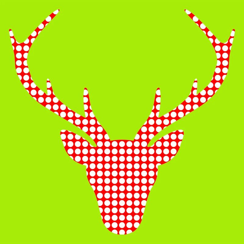 Red deer in dot pattern