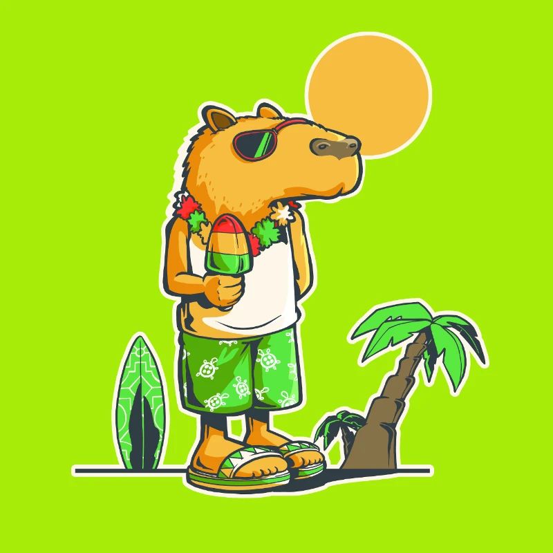 Capybara at the beach